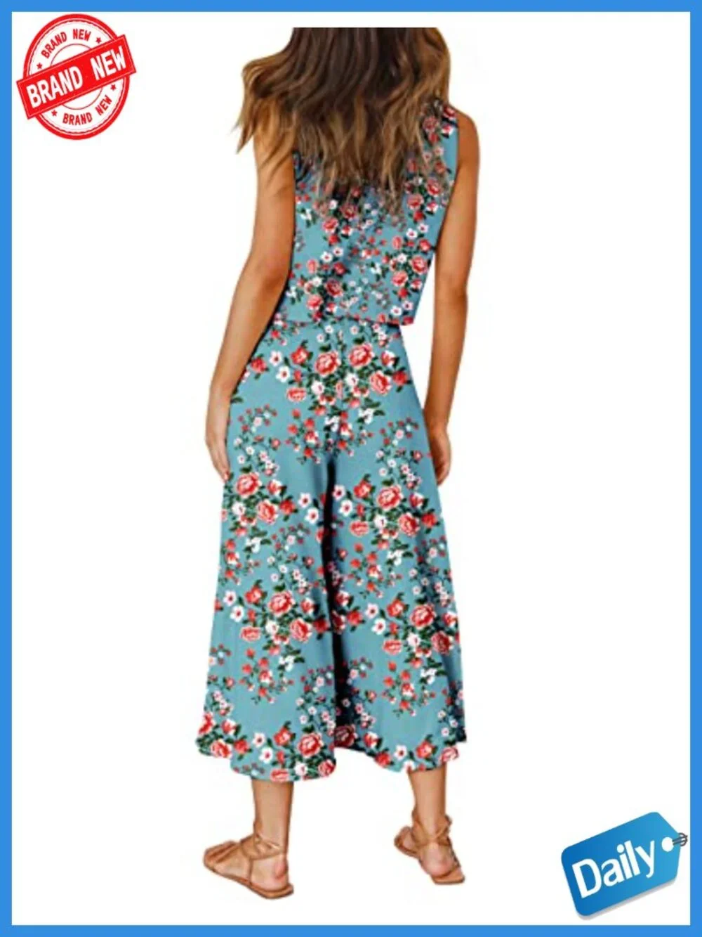 Women's 2 Piece Outfit Crop Top Wide Leg Pants Set